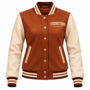 <b>Lightweight</b> Comfortable Embroidery OEM/ODM Custom Made Unique Design Contrast Color Long Sleeves <b>Women</b> Varsity <b>Quilted</b> <b>Jacket</b> - Product Image 1