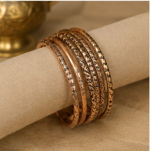 High Quality Stackable Pure Copper <b>Bangle</b> Set Handcrafted Textured <b>Engraved</b> Copper Cuff Bracelets Wholesale - Product Image 1