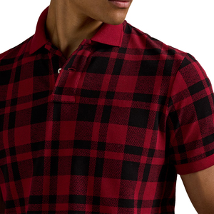Hot Sale Men's <b>Classic</b> Fit Plaid Knitted Mesh for Shirt Custom Logo Embroidery Breathable Short Sleeve Casual for Top - Product Image 5