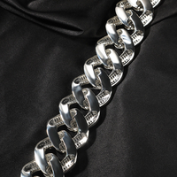 Rappeurs de luxe 20mm glacé chaîne en or rose coupe baguette Moissanite chaîne à maillons cubains Hip Hop diamant chaîne cubaine pour hommes