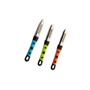 Ensemble d'éplucheurs à légumes en acier inoxydable, poignée à pois, lame droite, trancheuse à fruits pour la préparation des aliments en cuisine, multicolore - Product Image 1