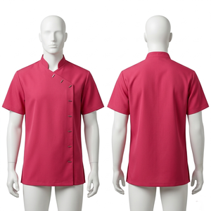 Uniforme de Spa Premium de 220 GSM, Polialgodón, Azul Marino, Cuello en V con Panel Cruzado, Bordado Personalizado - Product Image 3