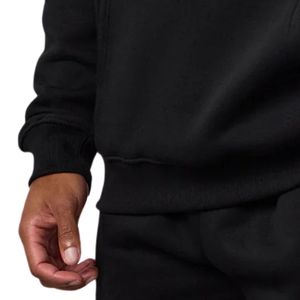 Sweat-shirt à capuche noir pour homme, pull décontracté en polaire, manches longues, vêtements de sport, mode hiver - Product Image 5