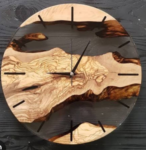 Reloj de Pared de Resina y Madera con Batería, Cuarzo Analógico, Diseño Moderno y Decorativo para Sala de Estar o Habitación de Invitados, Personalizable - Product Image 5