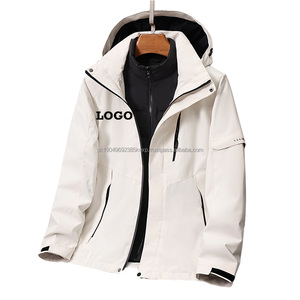 Veste coupe-vent 3 en 1 avec doublure amovible, imperméable, zippée, en duvet de canard, taille plus, personnalisée BY66001-2 - Product Image 1