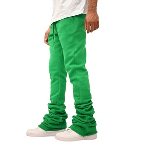 Pantalones de chándal anchos para hombre con logo personalizado, nuevos pantalones acampanados vintage, casuales, 100% algodón, de felpa, de cintura media para hombre - Product Image 1