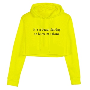 Sweat à capuche Crop Top Offre Spéciale Nouveau Manches Longues Surdimensionné Dames Sweat À Capuche Court Mode Simple Crop Top À Capuche - Product Image 2