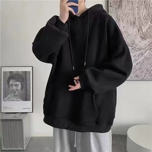 Pull d'hiver tendance pour homme, couleur unie, 100% polyester, sweat à capuche avec doublure, style manteau pour garçons - Product Image 3