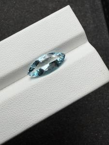 Piedra Preciosa de Aguamarina Natural, Genuina, Color Santa María, Corte Marquise, 2.55ct, para Joyería, Anillo, Colgante, Coleccionista - Product Image 4