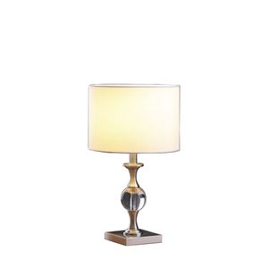 Lampada da tavolo in cristallo massiccio nichel satinato da 19,75 pollici, design elegante in metallo - Product Image 2