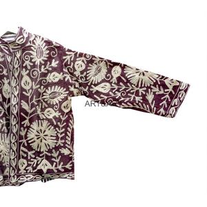 เสื้อแจ็คเก็ตผ้าคอร์ดูรอยปักลายดอกไม้สไตล์ซูซานีสำหรับผู้หญิง คอจีน น้ำหนักเบา เหมาะสำหรับฤดูใบไม้ร่วงและฤดูหนาว แฟชั่นผ้าฝ้าย - Product Image 3