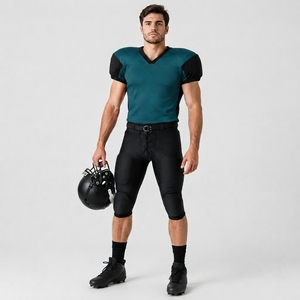 Ensemble de maillot de football américain, maillot de sport avec pantalon de sport assorti, pour hommes et jeunes joueurs - Product Image 1