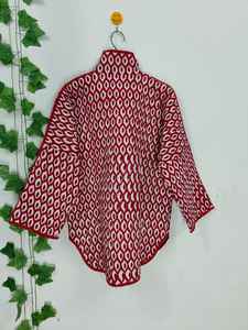 Chaqueta Corta Clásica de Terciopelo Reversible con Estampado Floral Bordado a Mano, Ecológica, con Relleno 100% Algodón - Product Image 6