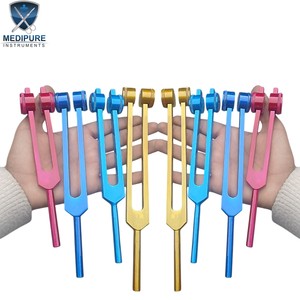 ชุดส้อมเสียงจักระสเตนเลสสตีลเกรดพรีเมียมแบบถ่วงน้ำหนัก ใช้ซ้ำได้ สำหรับการบำบัดด้วยเสียงทางการแพทย์ พร้อมเคลือบสีอะโนไดซ์ - Product Image 4