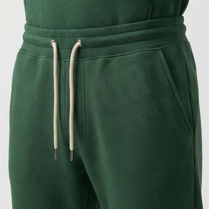 Ensemble de survêtement unisexe vert à capuche, sweat-shirt et pantalon décontractés en coton pleine longueur avec cordon de serrage et poches, couleur unie, pour l'automne - Product Image 5