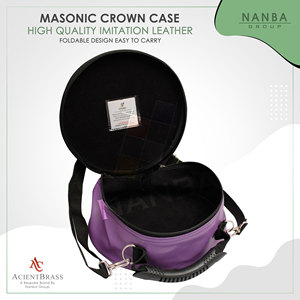 Estuche para Gorra de Maestro Masónico Real y Selecto, de Cuero Morado, Bordado a Mano, Ligero, Excelente Protección - Product Image 3