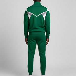 Ensemble jogging homme 2 pièces, coupe ample, tendance, 100% nylon, coupe-vent léger, panneaux colorés et surpiqués. - Product Image 6