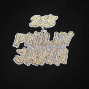 <b>Custom</b> Double <b>Name</b> Pendant With Date Moissanite Diamond 925 Sterling Silver Gold Plated Iced Out Hip Hop <b>Necklace</b> Personalized - Product Image 1