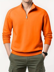 <b>Mens</b> Quarter Zip <b>Pullover</b> Solid Half Zip <b>Pullover</b> <b>Men</b> Long Sleeve Sweatshirt Mock Neck Golf Shirt Regular Fit Casual Fit - Product Image 1