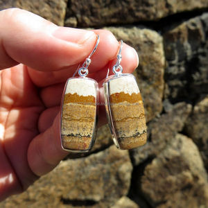 Boucles d'oreilles en argent sterling 925 faites à la main Image Jasper Gemstone Jewelry Cadeaux de Noël - Product Image 1