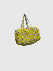 Sac de voyage jaune à motif floral avec fermeture éclair, sac fourre-tout portable, style décontracté, en textile - Product Image 1