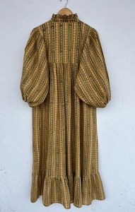 Robe longue en coton à imprimé bohème avec manches ballon pour femme, décontractée, légère, idéale pour les vacances d'été - Product Image 5