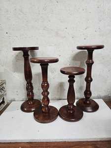 Porte-bougies en bois imprimés à la presse à lettres, faits à la main, style rustique, centres de table pour mariages, Noël, événements, décoration intérieure - Product Image 5