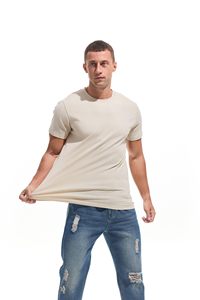 เสื้อยืดผู้ชายแบบเรียบง่าย สไตล์ลำลอง ผ้าคอตตอนผสม 100% คอกลม ใส่สบายสำหรับฤดูร้อน ทรงพอดีตัว แขนสั้น เหมาะสำหรับออกกำลังกายและวิ่ง - Product Image 4