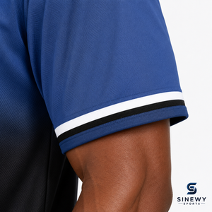 Camiseta de Béisbol para Hombre SINEWY SPORTS, Personalizable con Nombre y Número, Degradado Azul y Negro, Manga Corta, Transpirable y que Absorbe la Humedad - Product Image 4