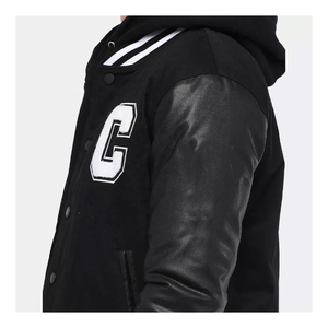 Vestes de sport universitaires style baseball pour hommes et adultes, avec manches en cuir PU, prix d'usine - Product Image 6