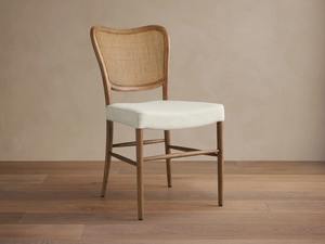 Chaise de salle à manger élégante en bois massif avec dossier en rotin et assise rembourrée, sièges modernes pour restaurants, cafés et hôtels de charme - Product Image 4