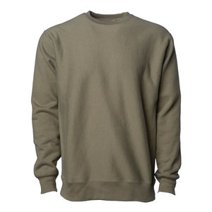 <b>Men's</b> Solid Olive Green Regular Fit Sweatshirt Premium <b>Thick</b> Cotton <b>Fleece</b> Pullover Casual Minimalist Plain Winter Sweatshirt - Product Image 1