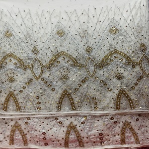 Ropa Elegante de Alta Calidad con Bordado de Perlas y Pedrería, Estilo Oriente Medio, Material de Seda Ecológica - Product Image 1