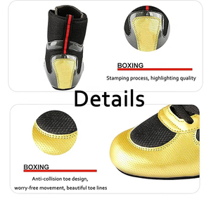 Chaussures de boxe haut de gamme respirantes à lacets en triple maille, cuir synthétique, semelle antidérapante résistante à l'usure, légères, prêtes à être expédiées - Product Image 4