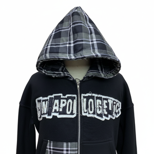 Vente en gros de sweats à capuche pour hommes de haute qualité, personnalisés avec logo brodé, fermeture éclair, hiver, poids lourd 450 g/m², 100 % coton premium - Product Image 4