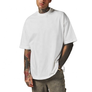 ขายส่งผู้ชายโลโก้ที่กําหนดเอง Boxy Fit Men'S TShirt ผ้าฝ้ายหนา 280gsm ไหล่ขนาดใหญ่Streetwearเสื้อยืดสําหรับชาย - Product Image 5