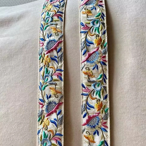 Luxury Floral Embroidered Bag <b>Strap</b> Women Wide Designer <b>Adjustable</b> Shoulder Replacement <b>Strap</b> - Product Image 1