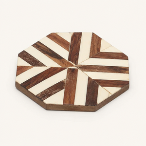 Handmade Octagonal Wooden Resin Coaster Set Modern Geometric Inlay <b>Cup</b> <b>Mats</b> For Coffee Tables Premium Heat-Resistant Tableware - Product Image 4