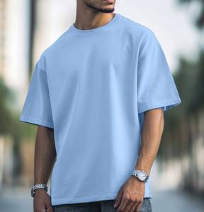 เสื้อยืดโอเวอร์ไซส์ผู้ชาย ผ้าฝ้าย ทรงหลวม ไหล่ตก สไตล์สตรีทแวร์ รับสกรีนโลโก้ เสื้อยืดแขนสั้นทรงหลวม - Product Image 1