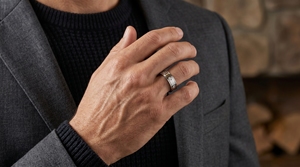 Bague de mariage unisexe en diamant cultivé en laboratoire |   Ensemble de bagues classiques en or 14 carats plaqué rhodium certifié IGI |   GHLAM JEWEL - Product Image 5
