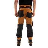 Pantalon de travail pour homme, marron avec genouillères noires, résistant à l'abrasion, en coton, type uniforme, pantalon de sécurité