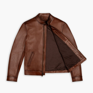 Veste en cuir véritable pour homme, élégante, noire, d'hiver, imperméable et respirante, coupe-vent, à capuche, logo personnalisé, fermeture éclair, OEM, étiquette privée - Product Image 3