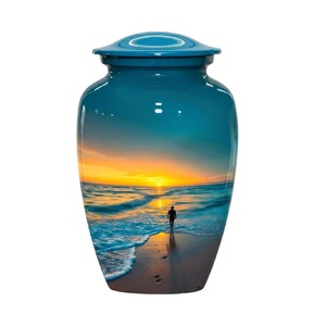 Urna Funeraria Personalizada de Estilo Europeo para Adultos, con Diseño Personalizado, Ecológica, Duradera, con Tapa Azul - Product Image 4