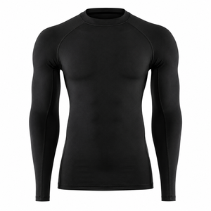 <b>Men's</b> Long Sleeve <b>Compression</b> Rash Guard Quick Dry Breathable Polyester Performance Training <b>Shirt</b> - Product Image 1