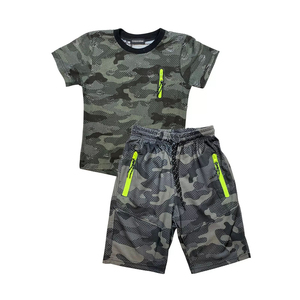 Ensembles d'été en coton respirant pour enfants, t-shirt camouflage et short, tenue en deux pièces, légère, confortable, vêtements décontractés pour garçons - Product Image 2
