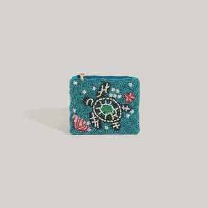 Magnifique porte-monnaie artisanal avec broderie détaillée, perles et finition décorative élégante - Product Image 3