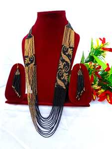 Conjunto de collar de cuentas de vidrio hechas a mano para bodas, fiestas, joyería étnica tradicional, accesorios de moda. - Product Image 6