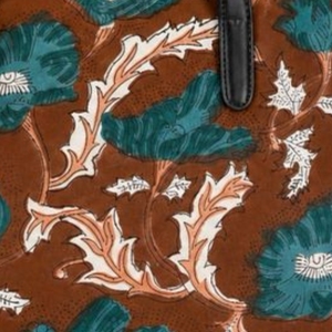 กระเป๋าโท้ทผู้หญิงลายดอกไม้ ปิดด้วยซิป หูจับสีดำ ลายสีน้ำตาลเขียว สไตล์โบฮีเมียน ใช้ได้ทุกฤดูกาล ใช้ได้ทุกวัน - Product Image 5