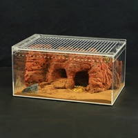 Enceinte magnétique transparente en acrylique pour réservoir/boîte d'élevage d'animal de compagnie de geckos de gardien de crabe ermite