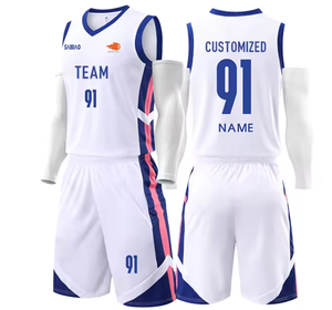 Conjunto de Uniforme de Baloncesto Personalizado para Hombre y Niños, Ropa Deportiva de Secado Rápido, Camisetas y Pantalones Cortos de Baloncesto Sublimados para Equipo - Product Image 2